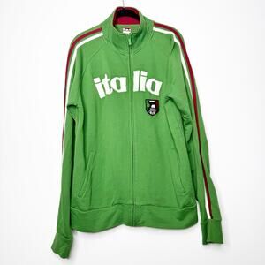 Vintage Roma Athletica Italia Track Jacket Full Zip Green High Neck Stripe L
